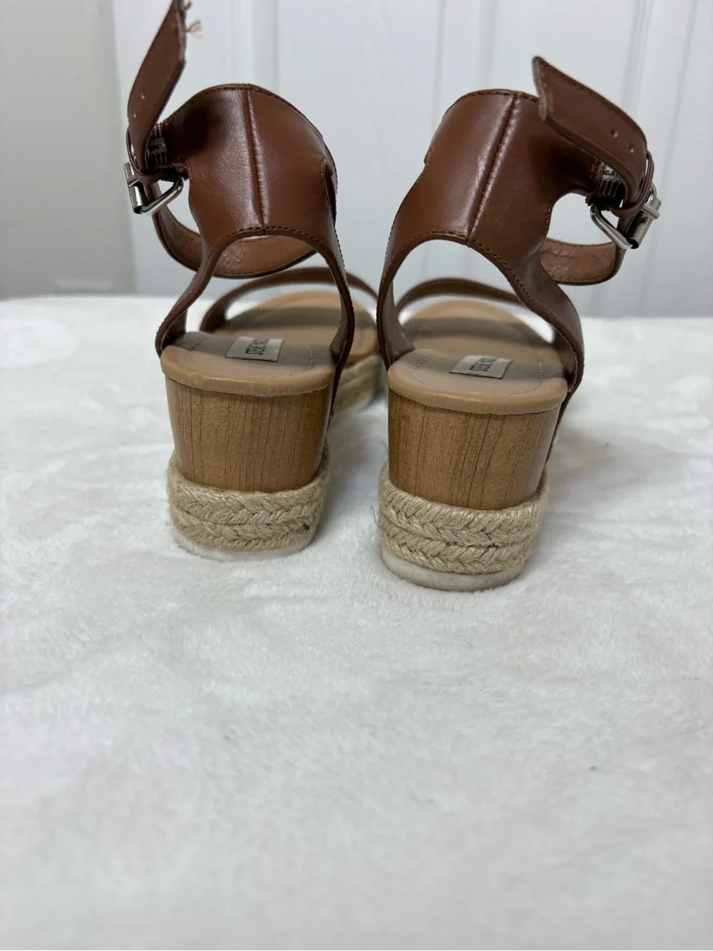 Steve Madden Brown Espadrille Ankle Strap Wedge Sandals